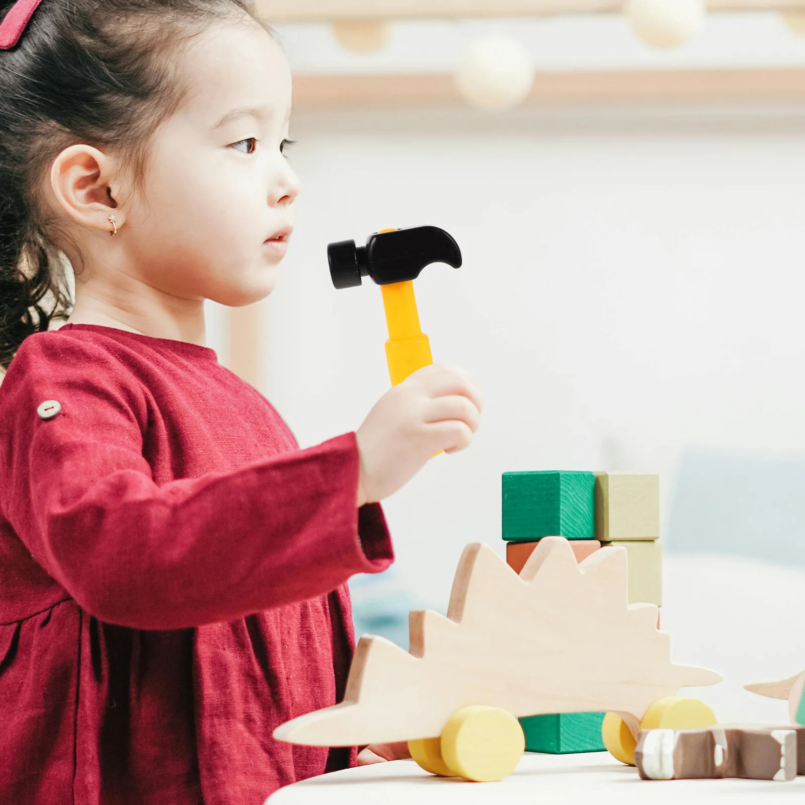 Marteau de Simulation en plastique pour enfants, maillet pour jouer à la Simulation, apprentissage précoce, outil d'activité sensorielle Montessori, 10 pièces