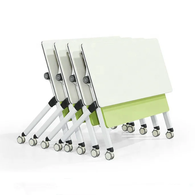 Ergonomic Rectangular White Meeting Room Foldable Mobile Modern Office Furniture Reading Folding Training Table Conference Table