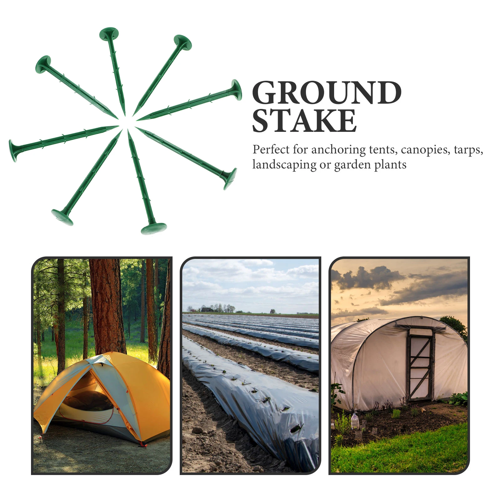 

100 шт. садовые колья, пластиковые гвозди, легкие, устойчивые к изгибу брезентовые колья для ландшафтных тканевых растений