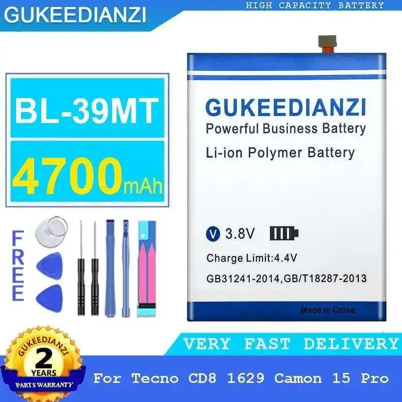 

4700Mah For Tecno CD8 1629 Camon 15 Pro Long-Lasting Performance High Compatibility Mobile Phone Battery BL-39MT