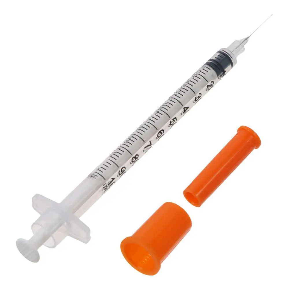 20pcs 1ml Manual Push Syringe Manual Push Syringe 30 Gauge 1/2 Inch Straight Tip Needle 1cc 13mm Feeding Device