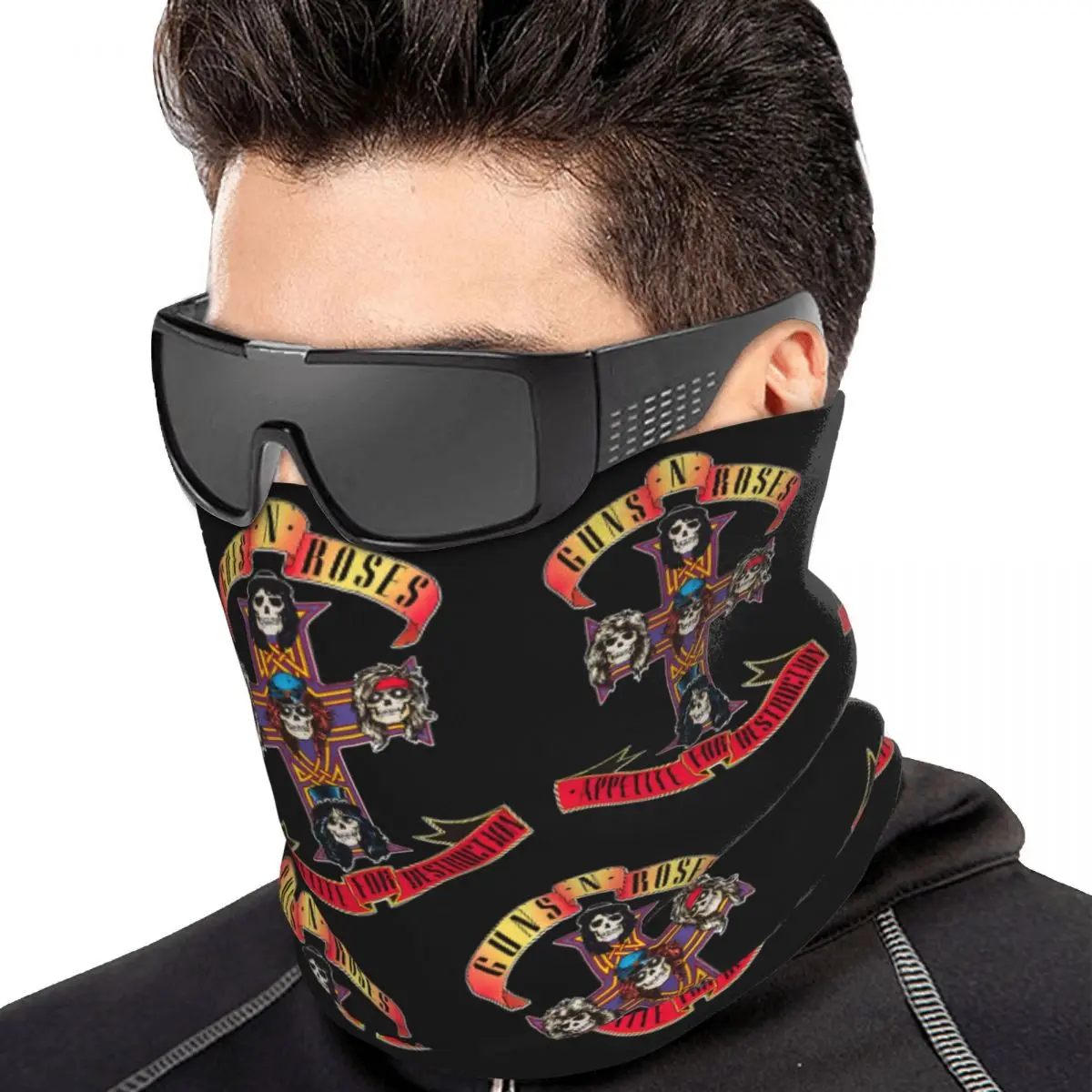 Guns N Rose Heavy Metal Steampunk Music Bandana Neck Gaiter Printed Wrap Scarf Cycling Face Mask Unisex Adult Windproof