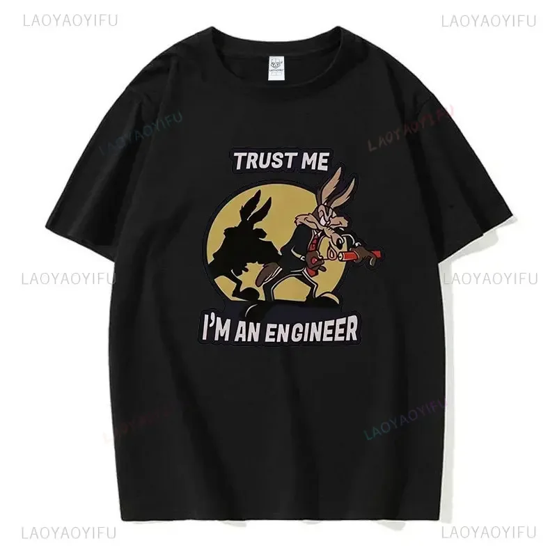 Engraçado wile e coiote camiseta das mulheres dos homens dos desenhos animados casual camiseta gráfico algodão topos streetwear y2k tshirt hip hop roupas góticas