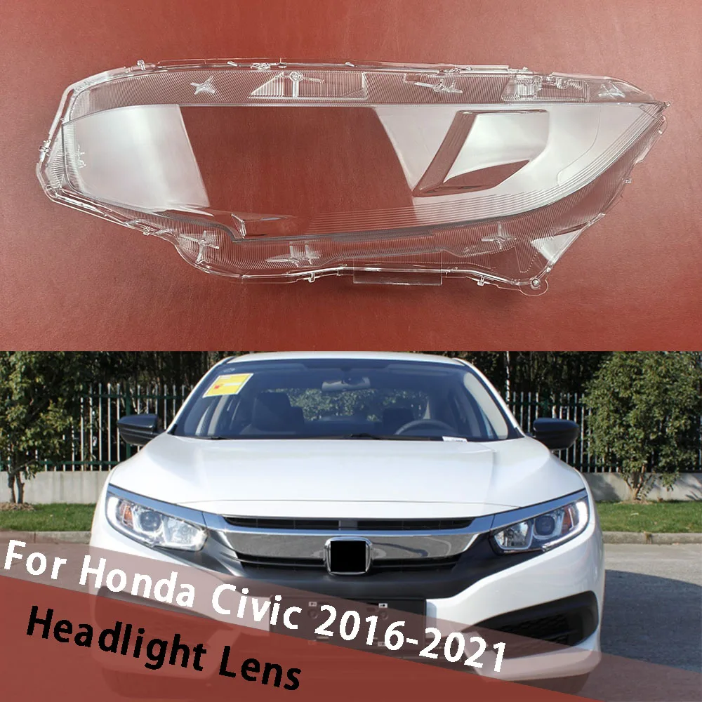 

For Honda Civic 2016-2021 (Low) Headlamp Housing Headlight Cover Lens Transparent Lampshade Lampcover Lamp Shell Plexiglass