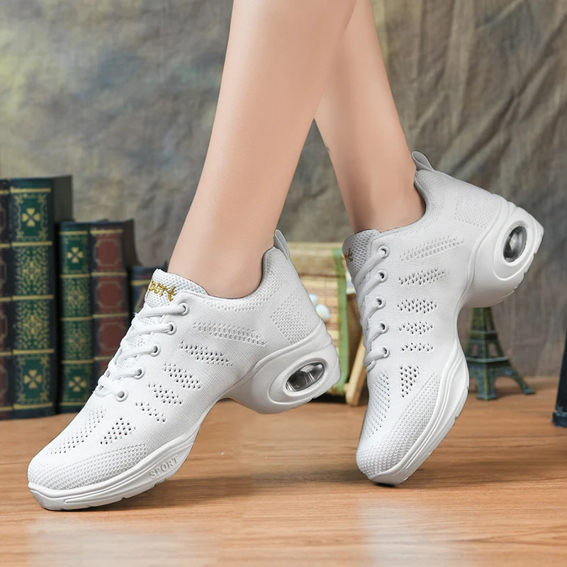 Size 35-41 Women Dance Shoes Arch Support Comfortable Sport Fitness Shoes Breathable Lady Sneakers Casual Shoes Air Cushion