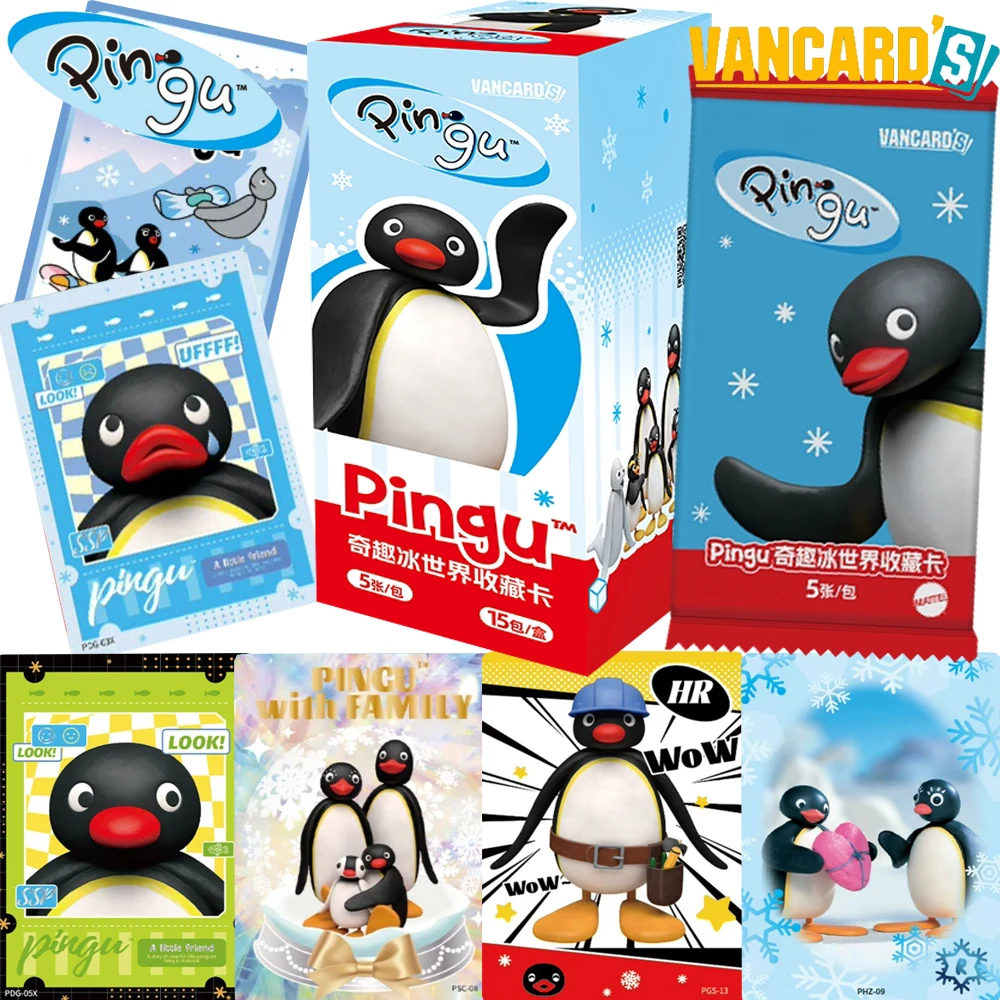 

Vancard's Genuine Pingu Animation Cartoon Collection Cards Cute Healing Star Penguin Birthday Party Colorful Cards Children Gift