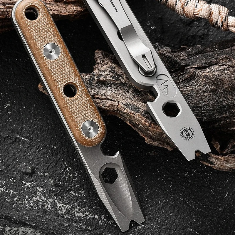 Outdoor Portable EDC Titanium Alloy Multi-function Crowbar Bottle Opener Car Emergency Window Breaker Tool