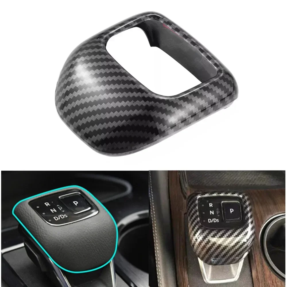 

Carbon Fiber Look Car Gear Shift Knob Cover Trim Frame For Nissan Rogue 2022 2023 / Qashqai J12 2023 2024 Accessories