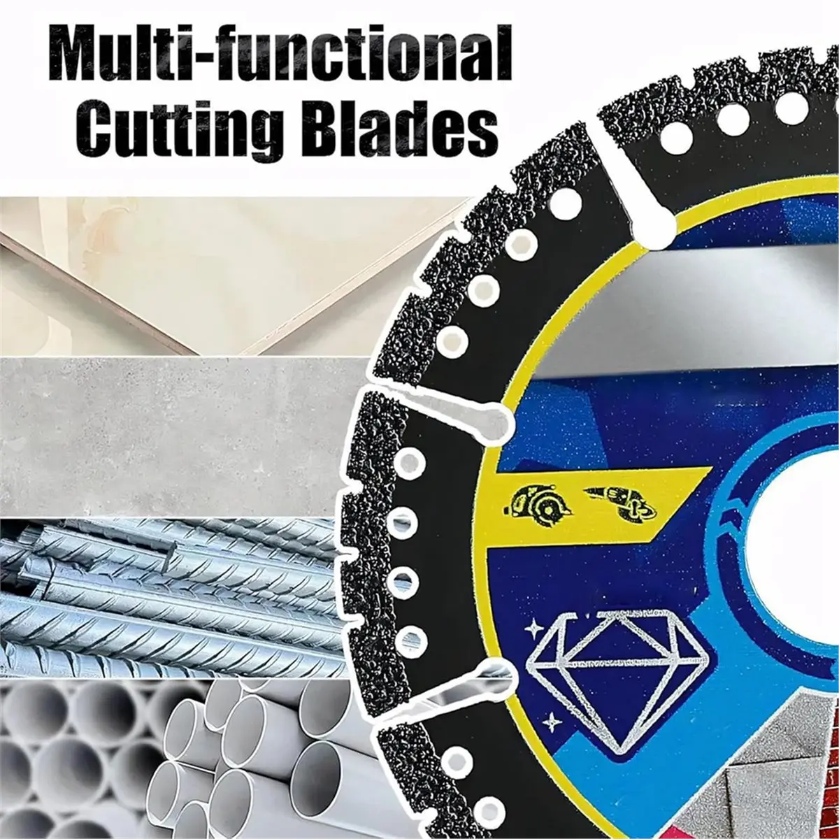 A24I 3PCS Angle Grinder Cutting Discs, 4.5 Inch Cutting Disc for Tile, Steel PVC Pipes, Marble, Concrete, Iron Cutting Tool