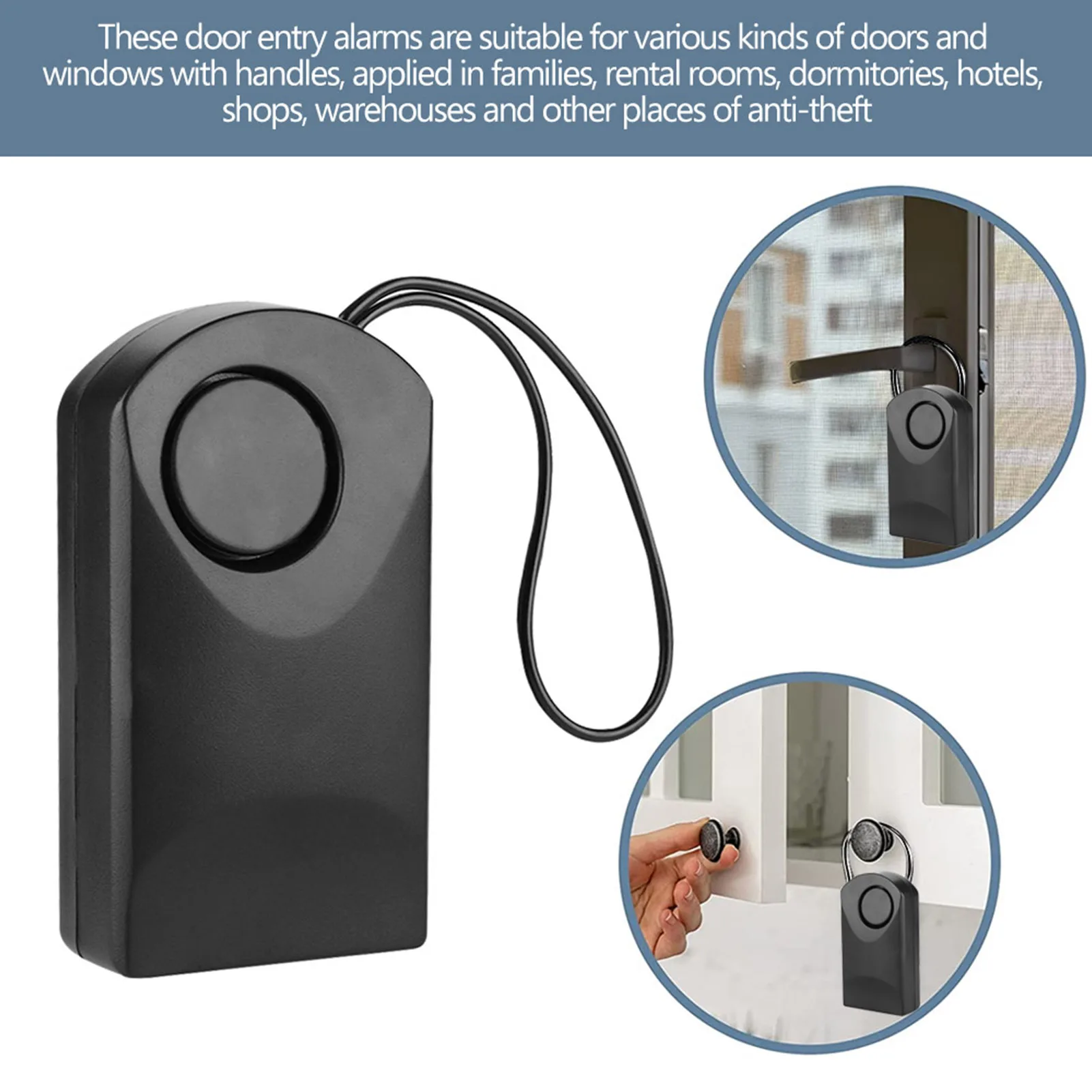 zk30 120db Wireless Touch Sensor Anti Theft Security Alarm Loud Door Knob