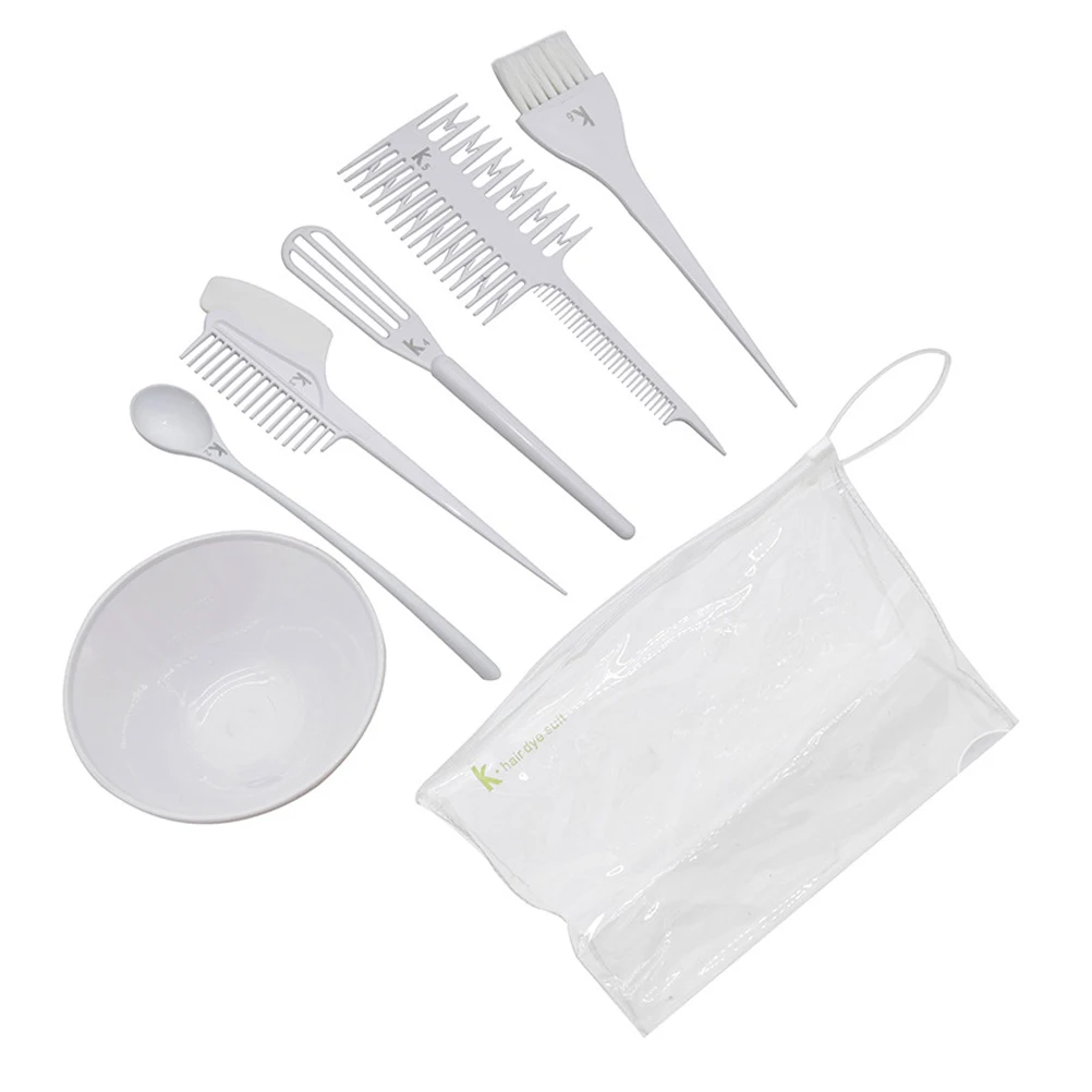 

6Pcs Hair Dyeing Set Essential Hair Coloring Tools Mixing Bowls Clips Brushes Salon Supplies Kit Salon Supplies