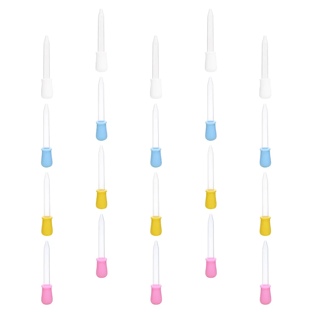 20Pcs Medicine Feeder Silicone Droppers Liquid Pipettes Removable Soft Tips Accurate Volume Marks for Feeding Water Milk