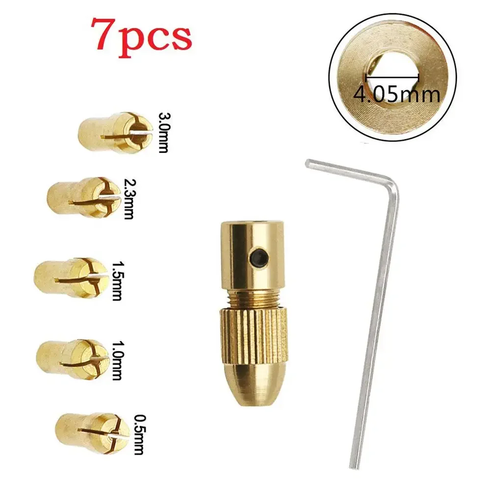 Chucks Adapter Mini Drill 2.35/3.17/4.05/5.05mm Brass Collet Drill Collet Gold Color For Use With Hand Drills Electric Drills