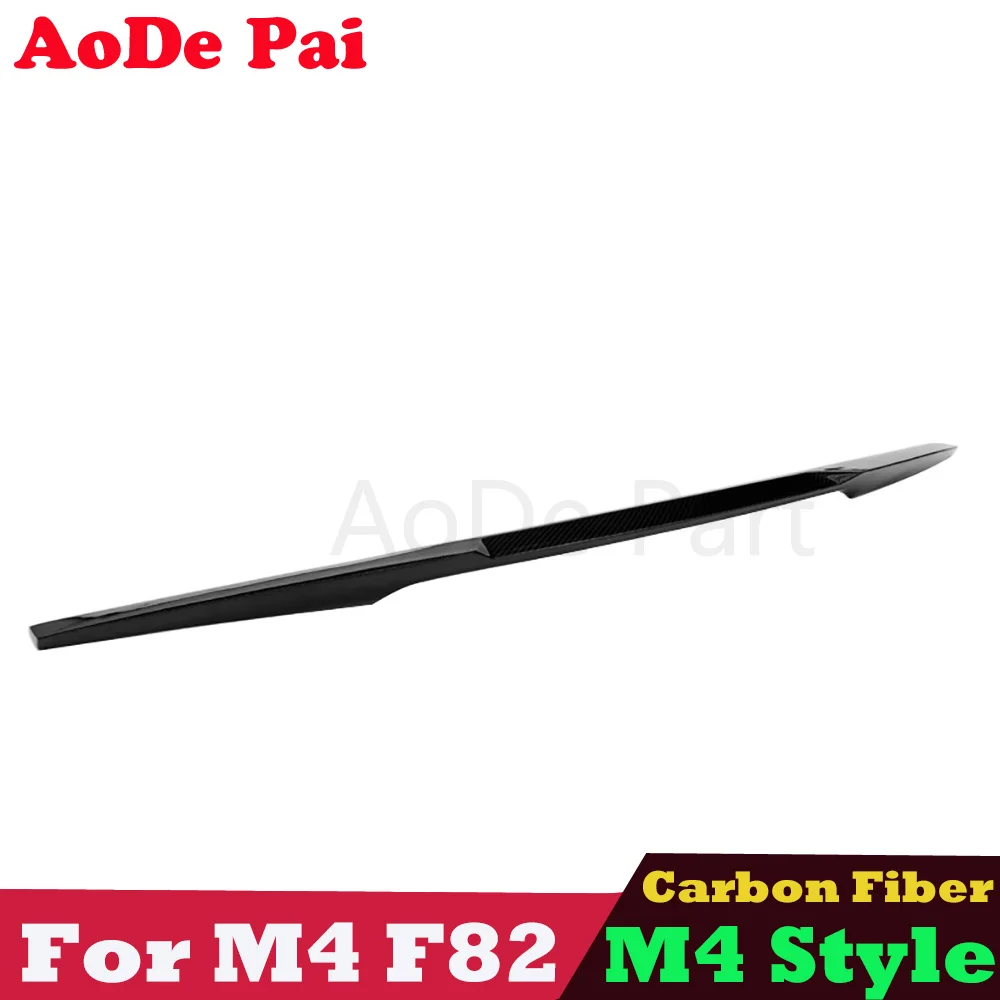 High Kick F82 M4 Spoiler Carbon Fiber Rear Trunk Lip Spoiler for BMW M4 2 Door Coupe 2014-2020