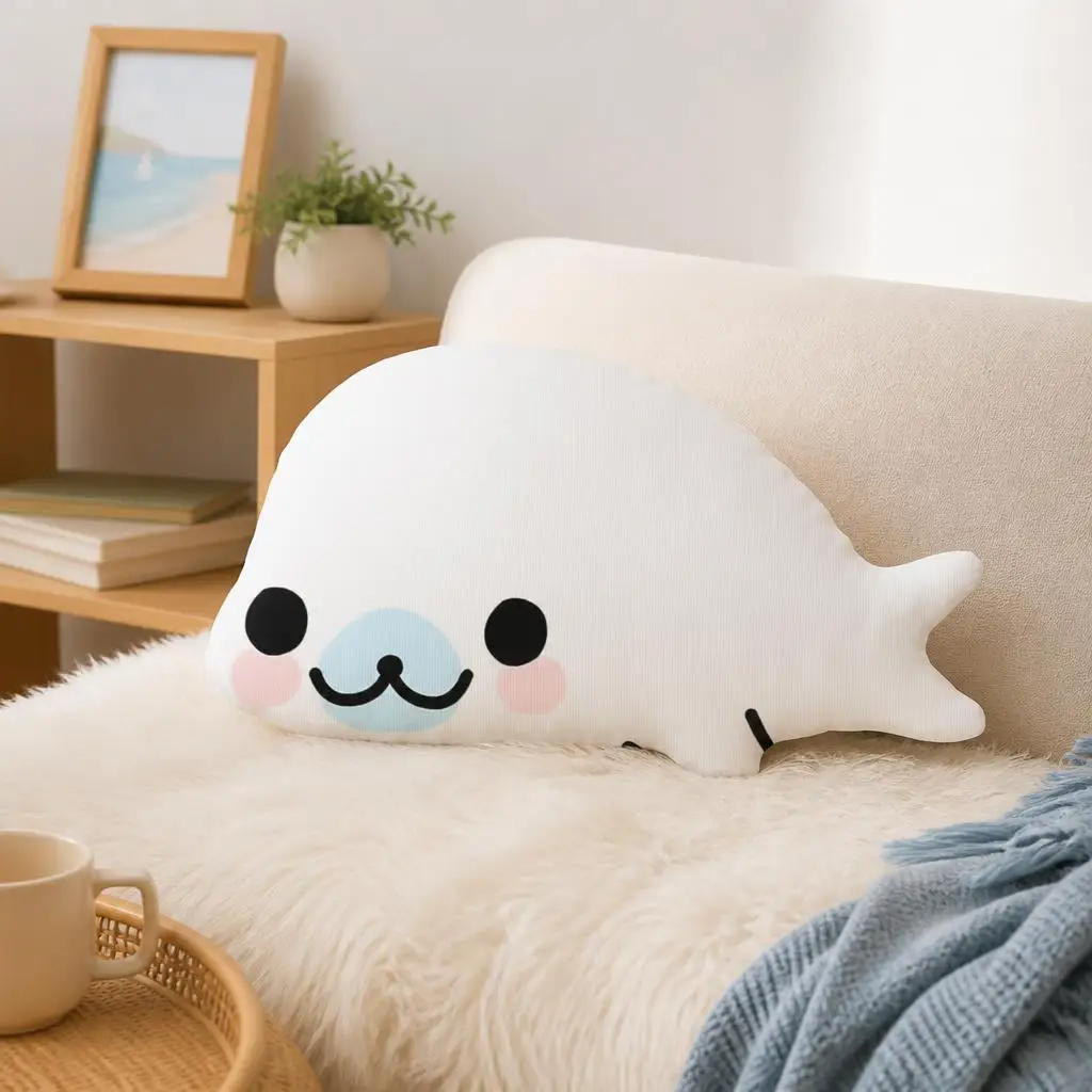 Mamegomas Seals Sea Doggo Funny Pillow Cushion Irregular Stuffed Throw Pillow Home Decor Gift Sofa Bed