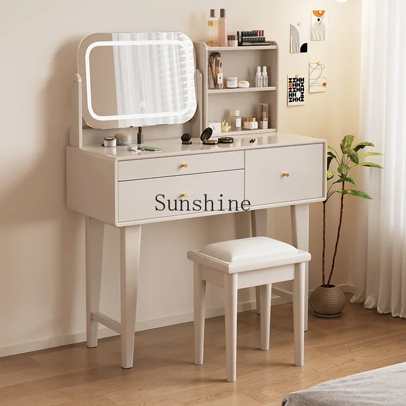 

Modern Chinese-style all-solid wood dresser with lamp combination bedroom household more than 1 meter drawer large capacity