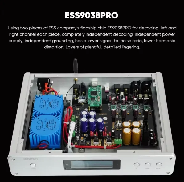 DC300-2 Двухъядерный цифро-аналоговый преобразователь ES9038Pro с ЦАП BT 5.0