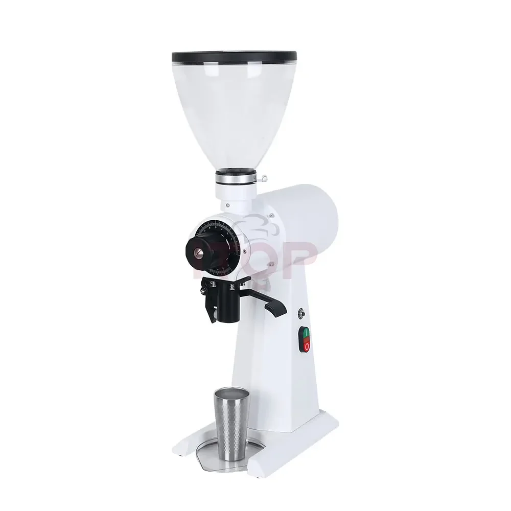 

110V/220V Low Temp Fast 98mm Grinding Manual Automatic White Commercial Italian Coffee Grinder With Cleaning Brush