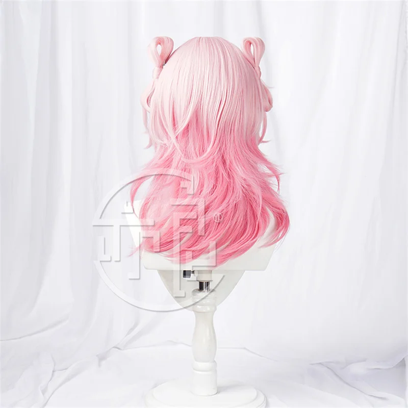 Game Honkai Honkai: Star Rail March 7th Cosplay Wig Pink Gradient Bow Hair Heat-resistant Fiber Hair Free Wig Cap Girls