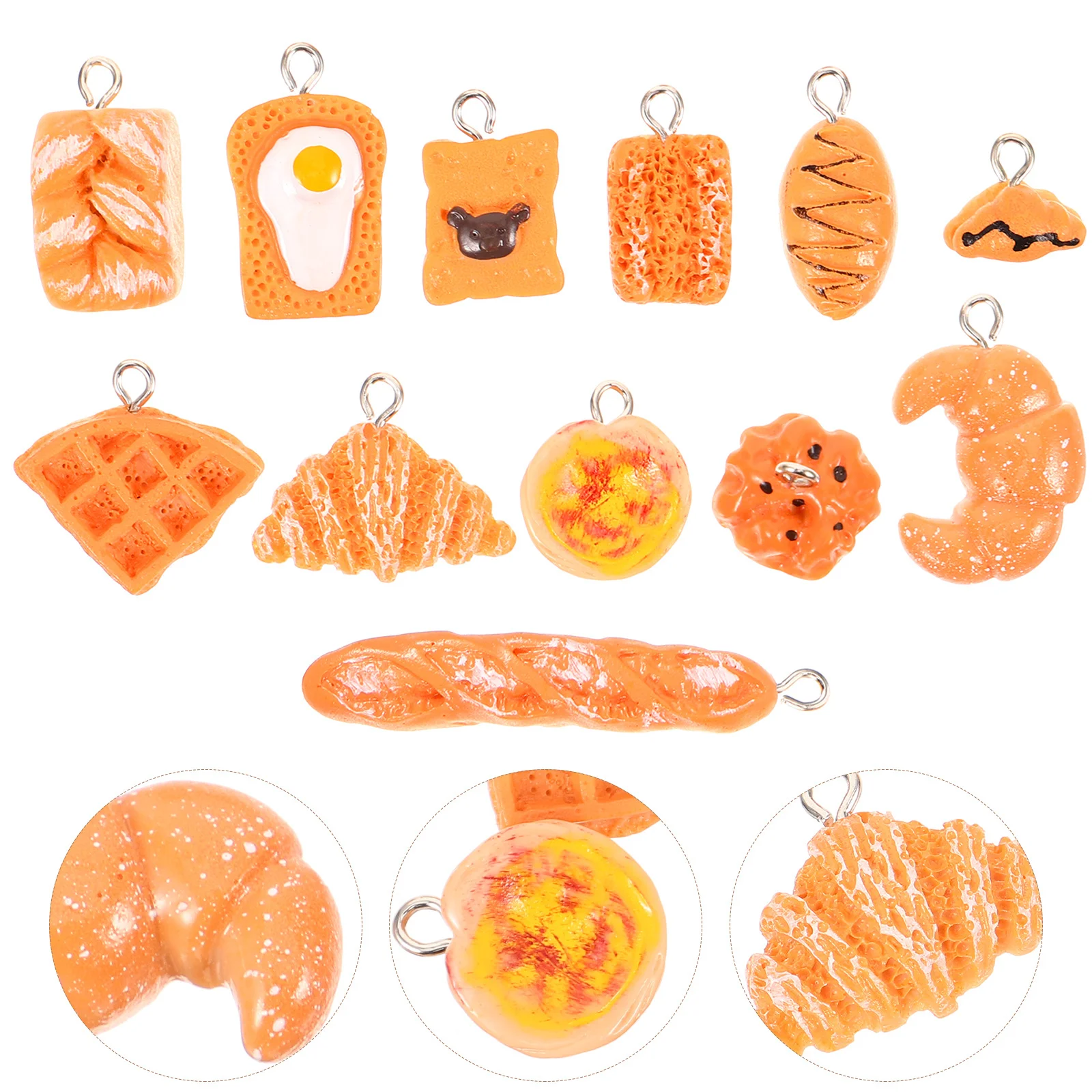 

12Pcs Resin Food Charms Creative Miniature Jewelry Making DIY Earrings Bracelets Keychains Food Shaped Pendants