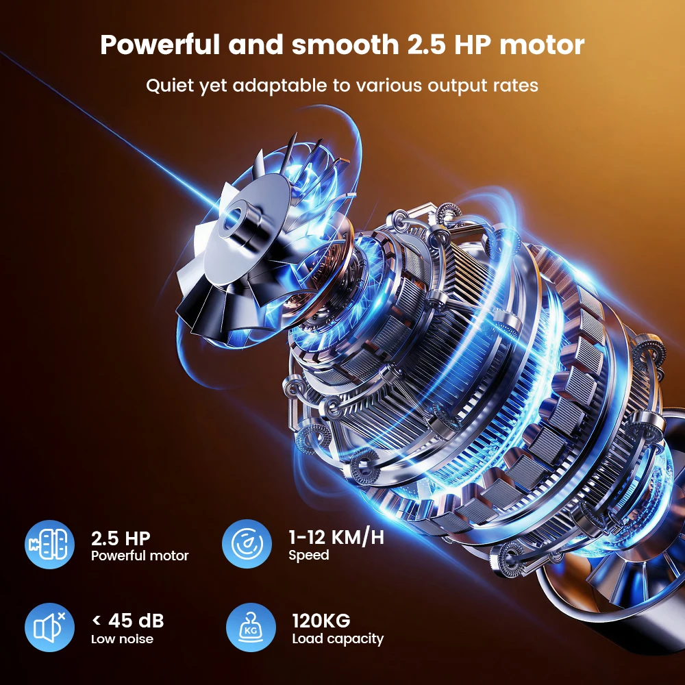 Formill X2NC Indoor-Laufband 2,5 PS, LED-Display, Leiser Motor, 120 kg Tragkraft, 12% Steigung Heim-Laufmaschine – Detail 2