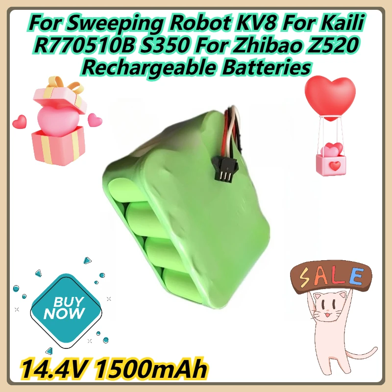 

14.4V 1500mAh For Sweeping Robot KV8 For Kaili R770510B S350 For Zhibao Z520 Rechargeable Batteries