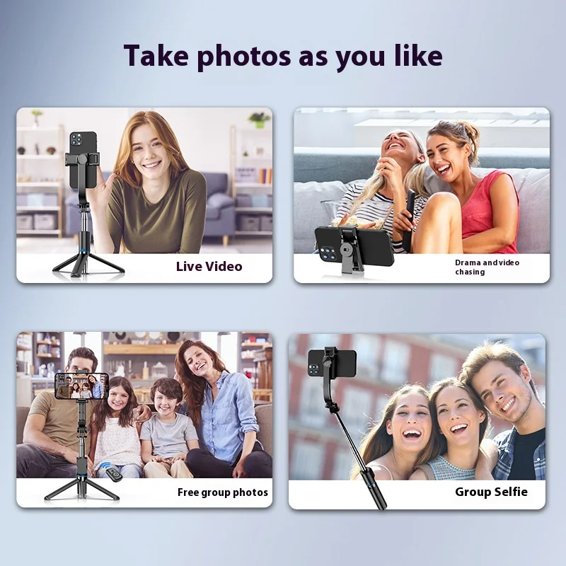 Bastão de selfie Bluetooth 2 em 1 e tripé - para transmissão ao vivo, vlogging e tiros mãos-livres