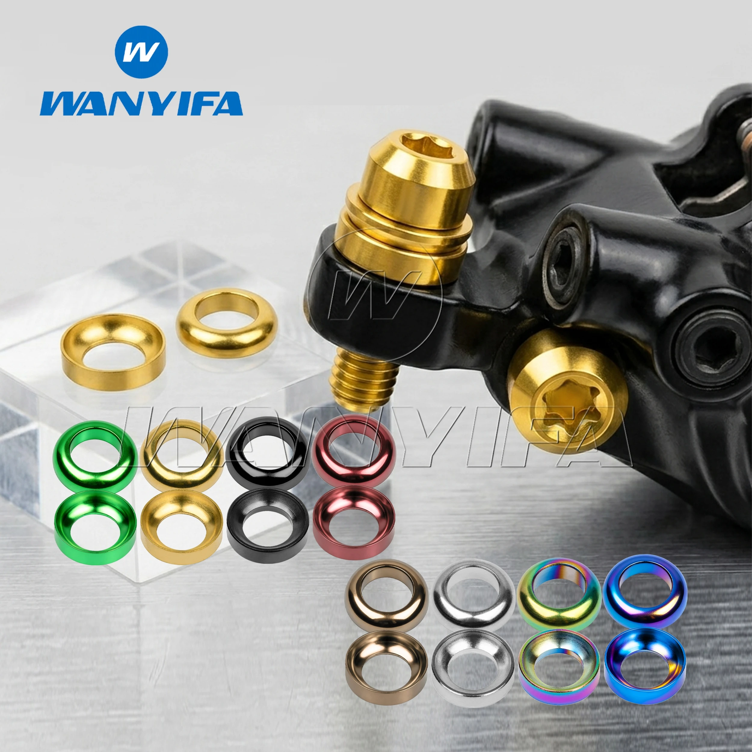Wanyifa Titanium M6 Concave and convex Washer Gasket use for Mountain Bike Modified Xt Mounting Bolts
