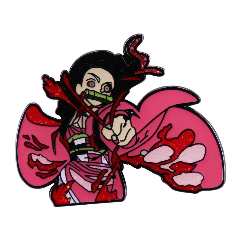 Demon Slayer Anime Enamel Brooch, Cartoon Accessory