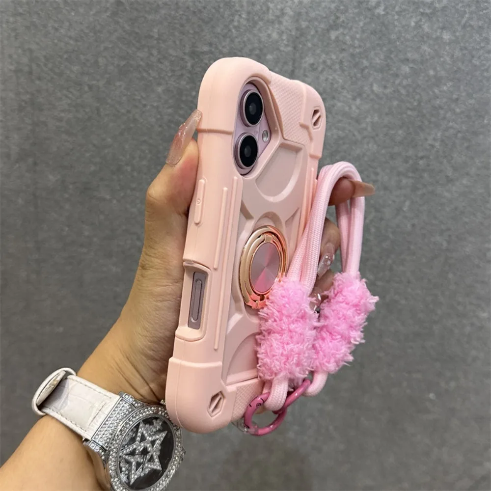 For iPhone 16 Pro Max Case Black Dual Finger Ring Thick Airbag Shockproof Compatible with iPhone 15 14 13 12 11 view 4
