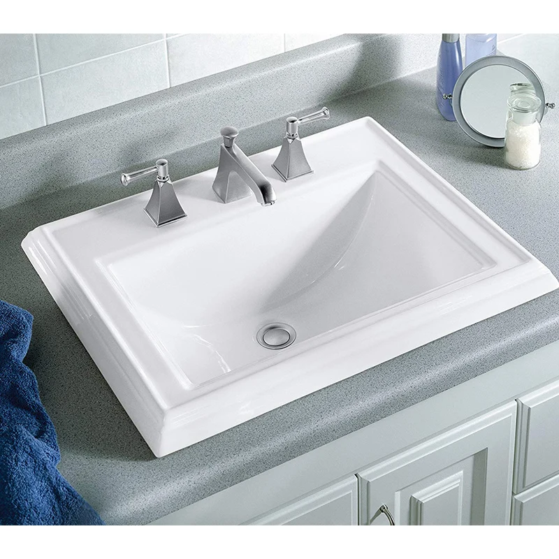 Retro edging ceramic washbasin upper, middle, and lower basins K-2241 Meima double-sided glaze oval square irregular shape