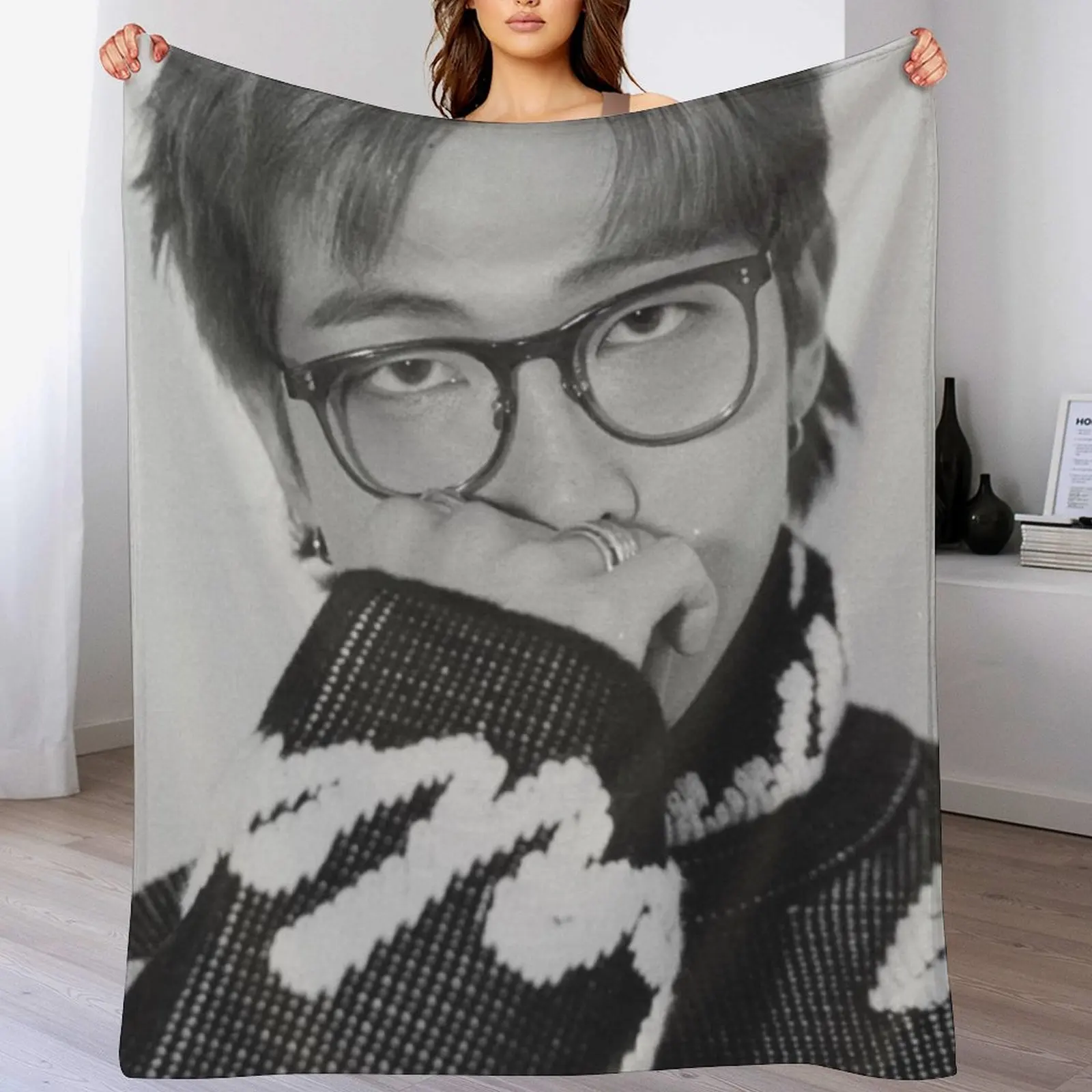 

rm namjoon Throw Blanket Weighted Decorative Sofas Soft Plaid Camping Blankets