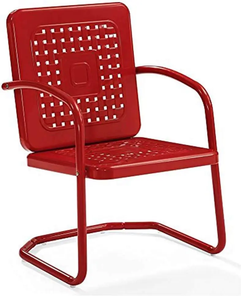 

Crosley Furniture CO1025-RE Bates, набор из 2 металлических уличных кресел в стиле ретро, ярко-красный глянцевый