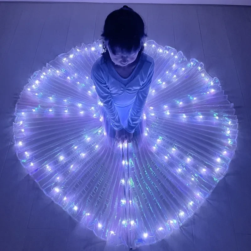 2026 Neue Weiße LED-Leuchtflügel für Bauchtanz, Ägyptische Orientalische Bühnenrequisiten, Transparente Leuchtende Feenflügel, Tanzzubehör – Detail 6