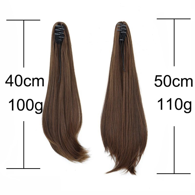 Cola de caballo sintética elegante para mujer, extensión larga y lacia con pinza de cangrejo, para toda ocasión 3