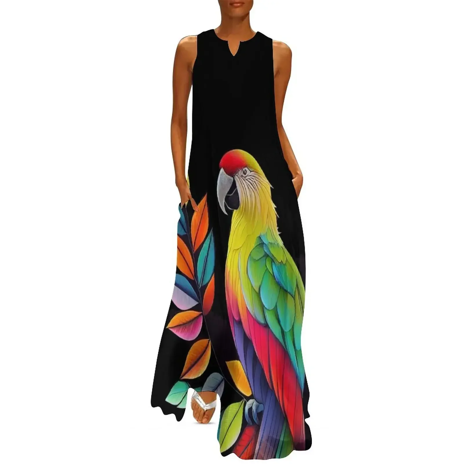 

Parrot in colors Long Dress summer dress for women 2025 women evening dress party night women clothes