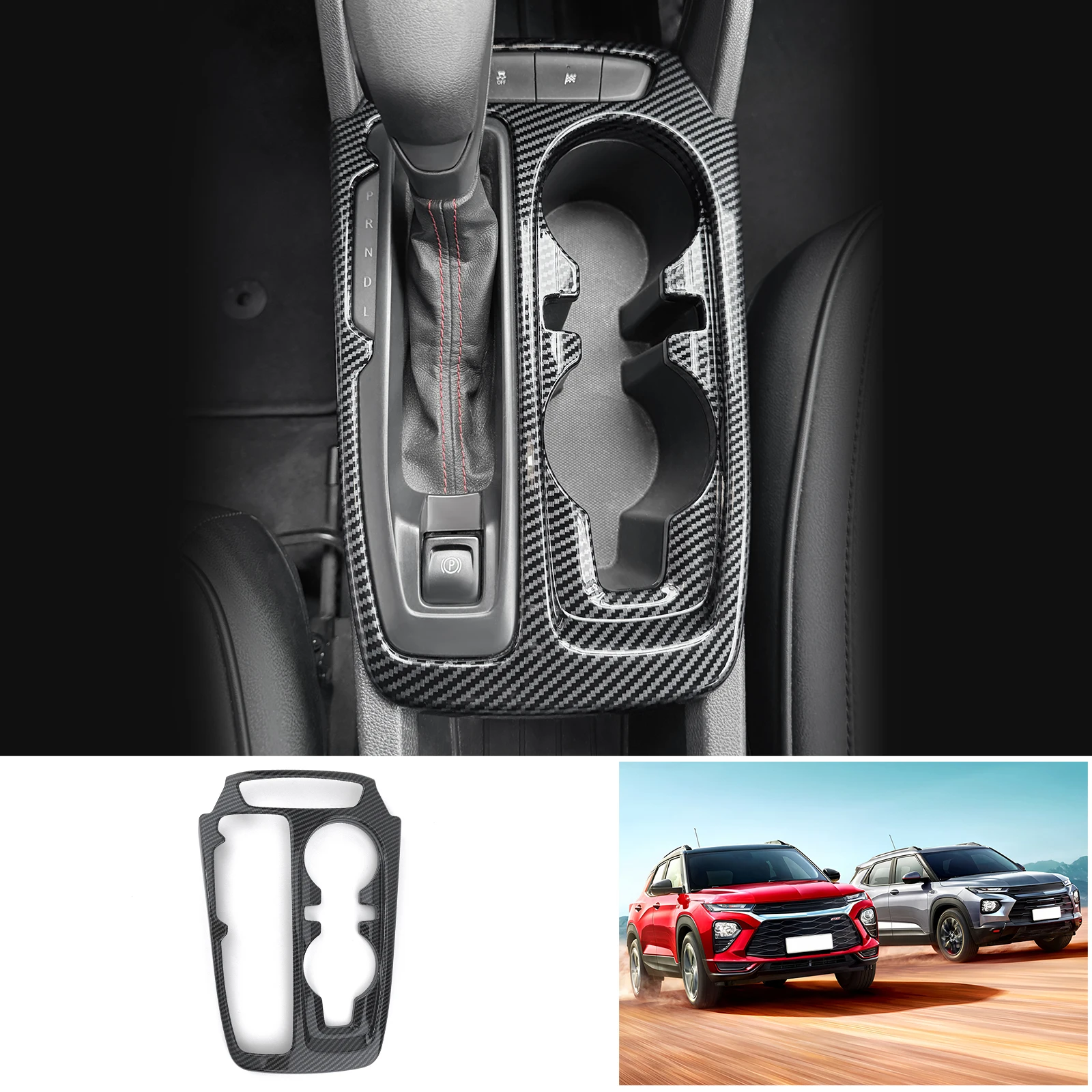 

Для Chevrolet Trailblazer 2020 2021 2022 углеродное волокно ABS консоль шестеренка сдвиг кольцо обшивка черная