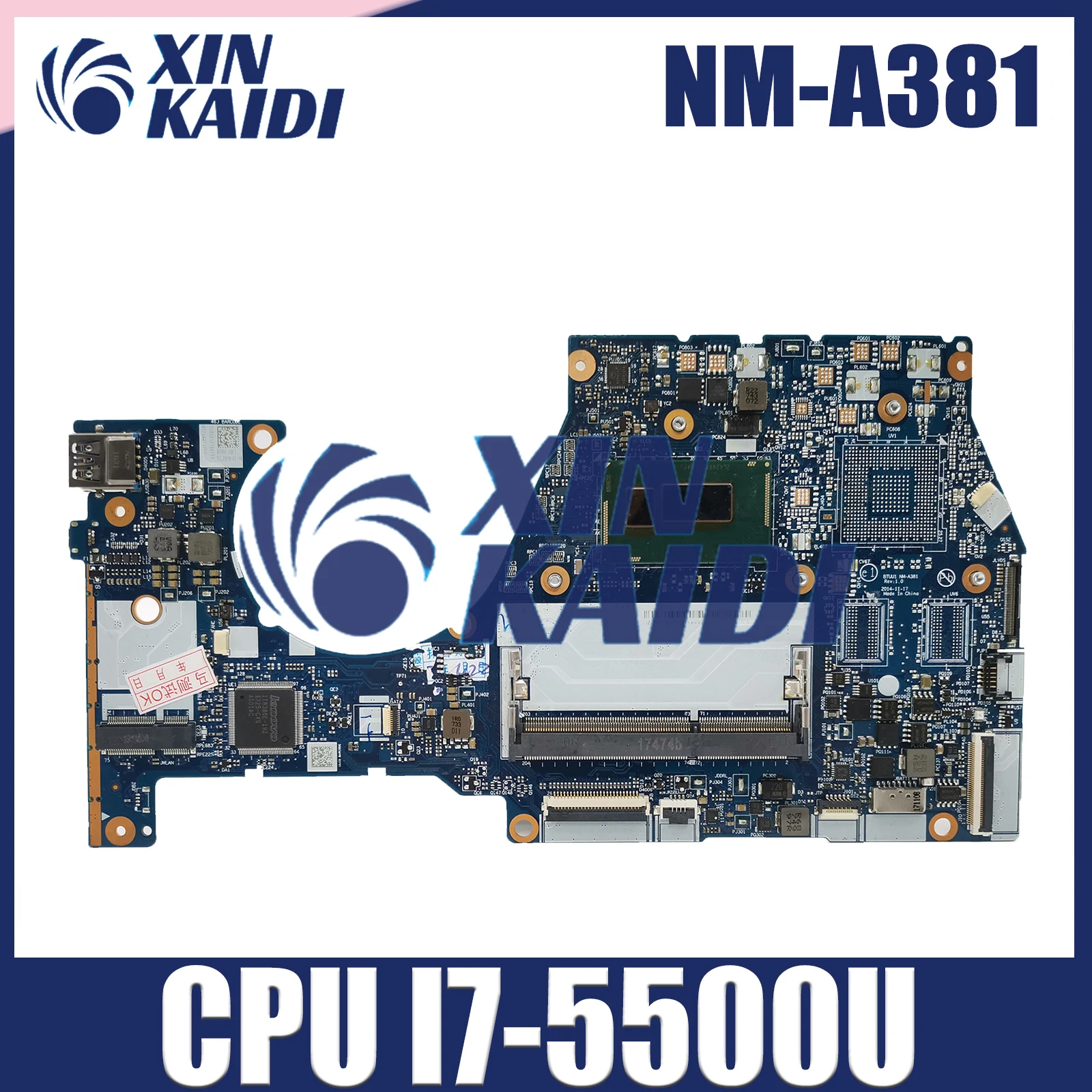 

NM-A381 Notebook Mainboard For Lenovo YOGA3 14 YOGA 3-14 Laptop Motherboard With I7-5500U CPU FRU 5B20H35602 5B20H35614