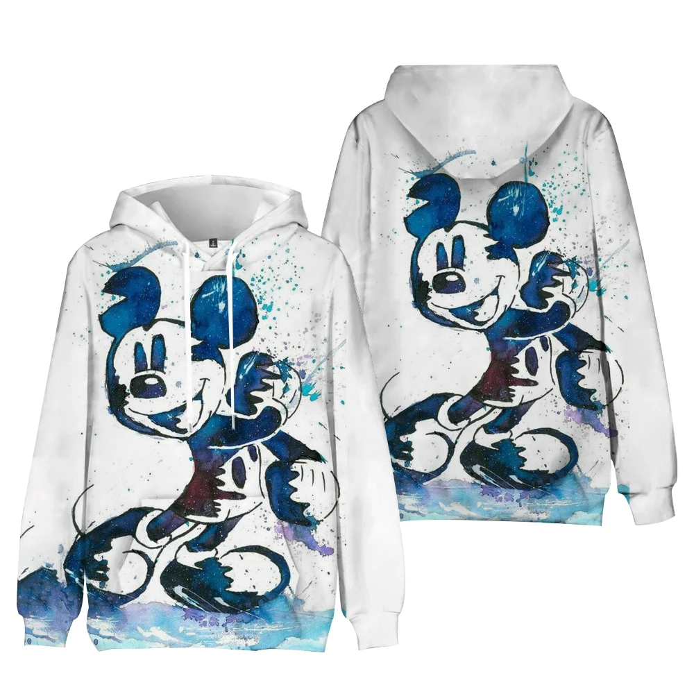 New Streetwear Hoodie Men\'s Fall Long Sleeve Harajuku Disney Stitch and Mickey 3D Print Casual Sweatshirt Y2K 2024