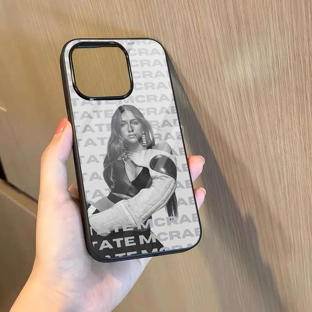 حافظة هاتف Singer T_Tate McRae لهاتف 16 Pro Max Iphone 15 Pro Max 14 12 11 13 Mini 8 7 Plus X Xs XR PC + غطاء من البولي يوريثان