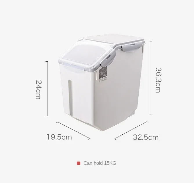 Rice Storage Box Dispenser Cereals Storage Jar Pet Food Container Insect-Proof Moisture-Proof Storage