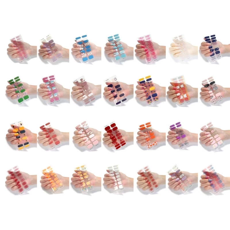 16 stuks zelfklevende nagelfolies nagelgellakstrips wraps nagellakstickers