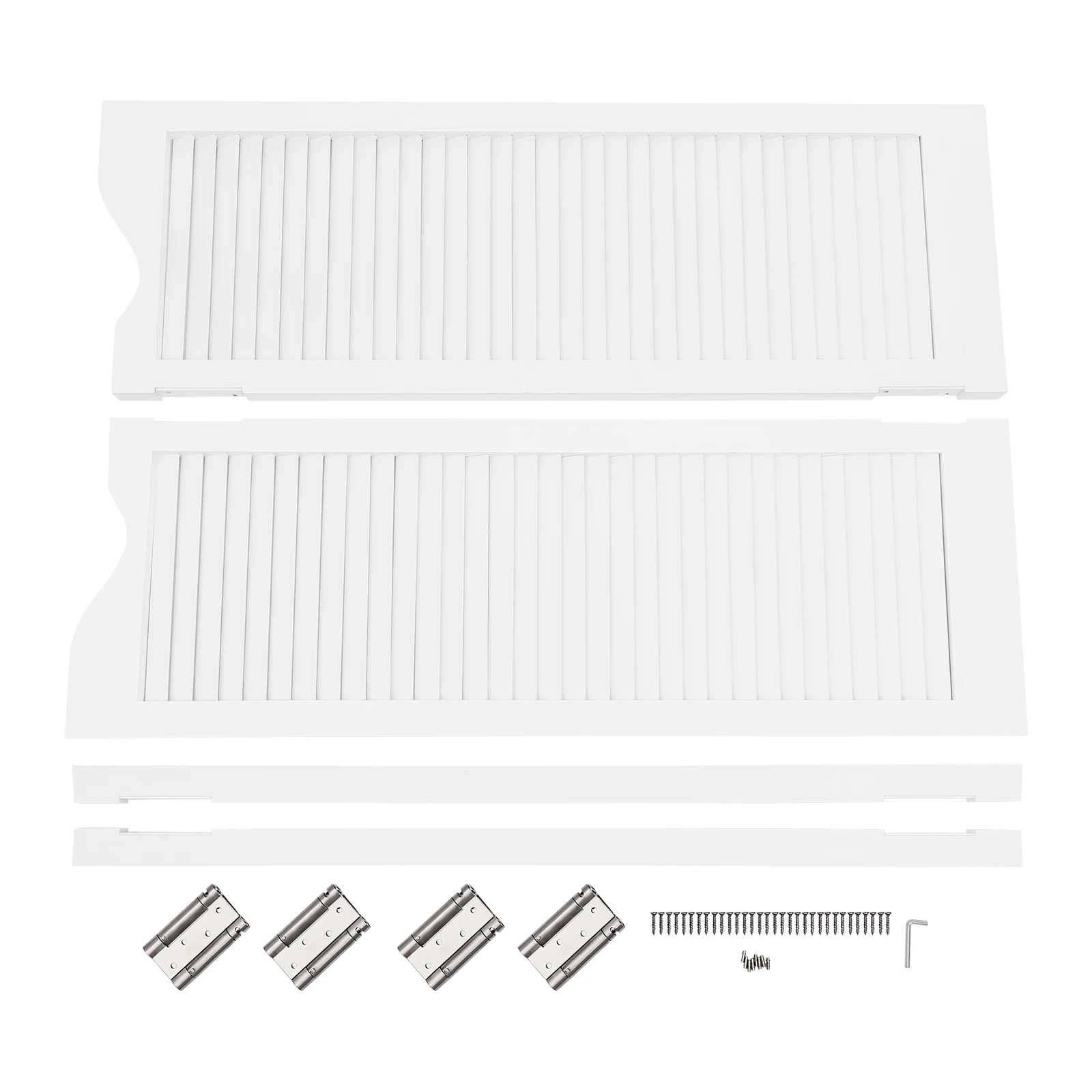 Countryside White Pine Wood, Aluminum Alloy Partition Doors, Double Half Door, Entrance Partition Doors