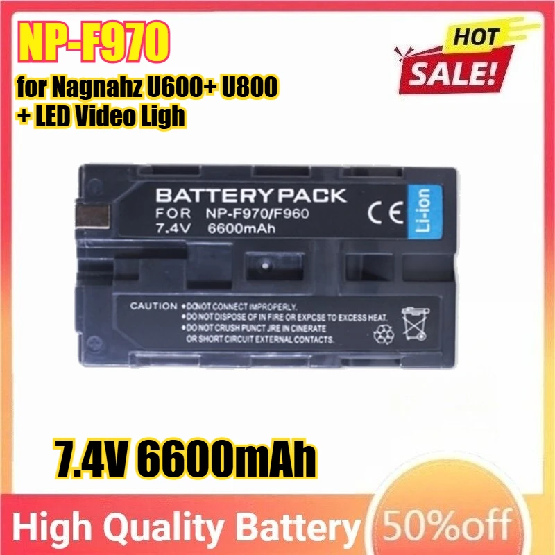 

7.4V Battery for Sony NP F550 NP-F750 NP-F970 Battery Camera Lights for Nagnahz U600+ U800+ LED Video Ligh