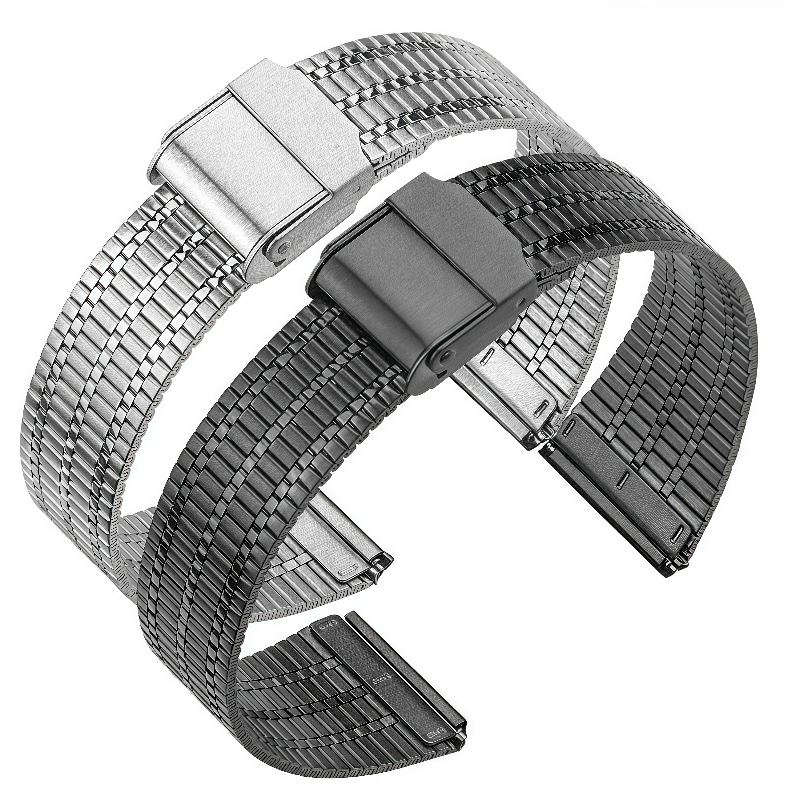Edelstahl Uhren armband für Samsung Galaxy Uhr Schnell verschluss atmungsaktives Armband 20mm 22mm silber schwarz Uhren armbänder