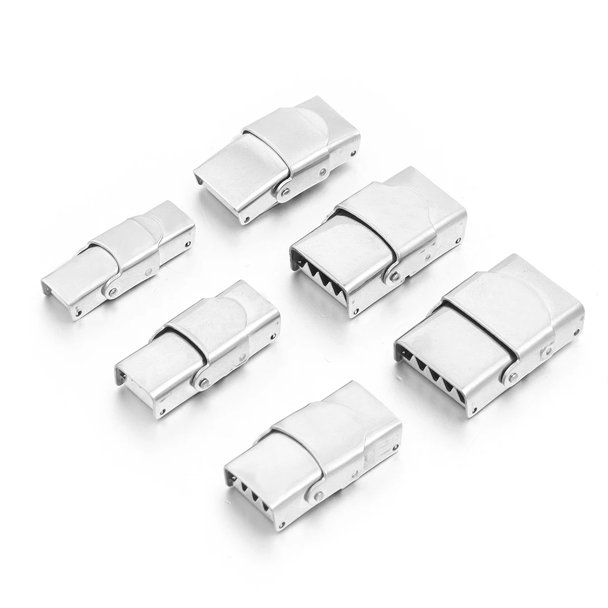 5pcs/lot Stainless Steel Clasp Crimp Jaw Clasps Hook Leather Clasps Fastener Buckle For DIY Bracelet Jewelry Making Connectors - view 4