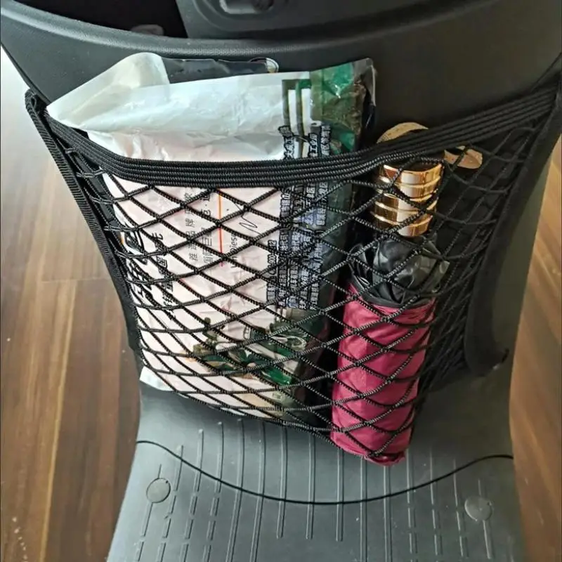 New Dual-Layer Elastic Mesh Storage Bag For Electric Scooter Double-Layer Anti-Drop Net Organizer For Water Bottle Phone Helmet