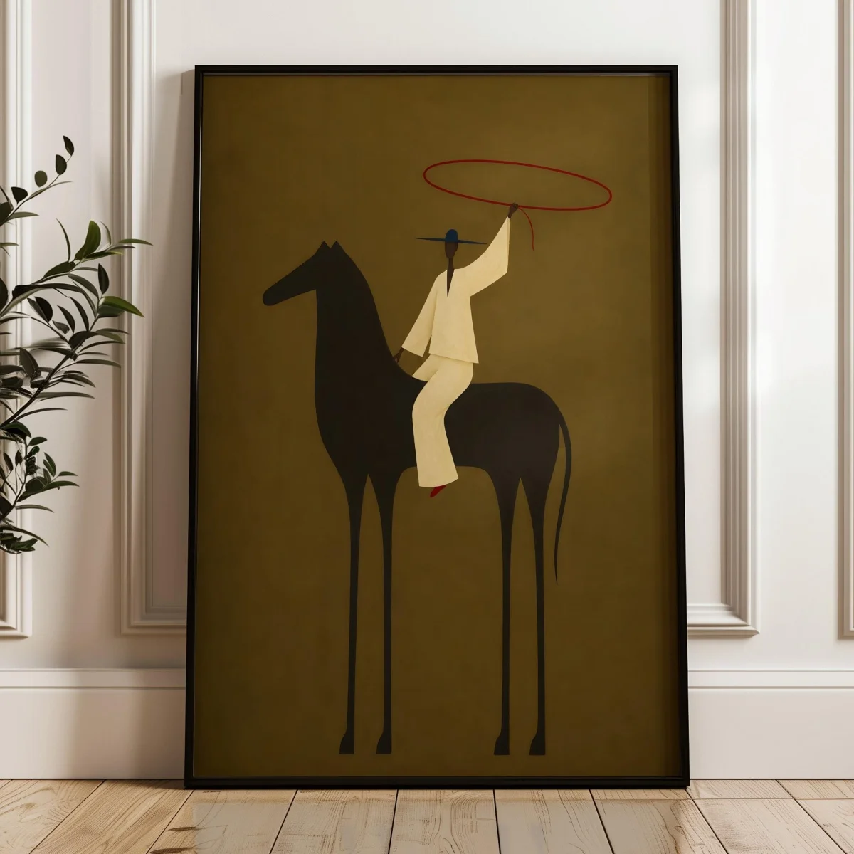 Vintage Abstract Horse Rider Canvas Print Poster Retro Minimalist Western Art Prints Living Room Bedroom Wall Art Home Decor
