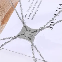 4Pcs/Set Best Friend Forever and Ever Necklace For Women Men Alloy Metal Creative BFF Pendant Necklace Jewelry Accessories Gift