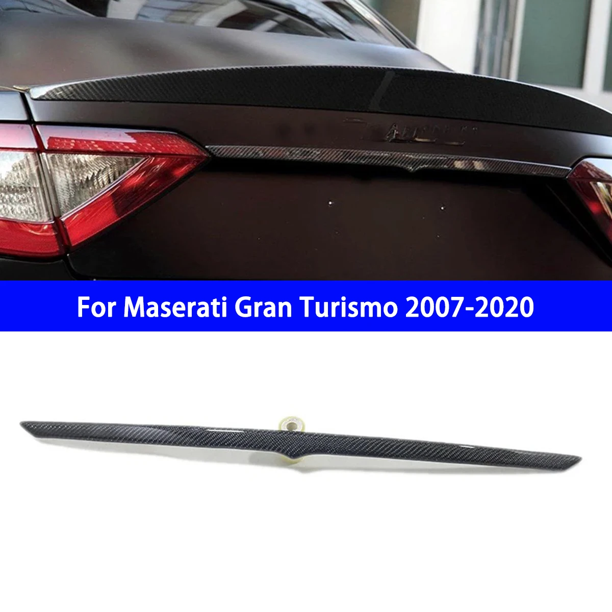 Suitable for Maserati Gran Turismo 2007-2020 Carbon Fiber Modified Tailgate Decorative Strip Carbon Fiber Automotive Parts